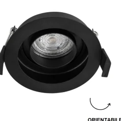 Faretti Da Incasso-Selezionato da Mazzolaluce Faretto da incasso a soffitto nero rotondo orientabile