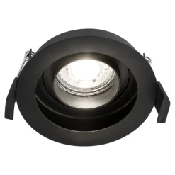 Faretti Da Incasso-Selezionato da Mazzolaluce Faretto da incasso a soffitto nero rotondo orientabile