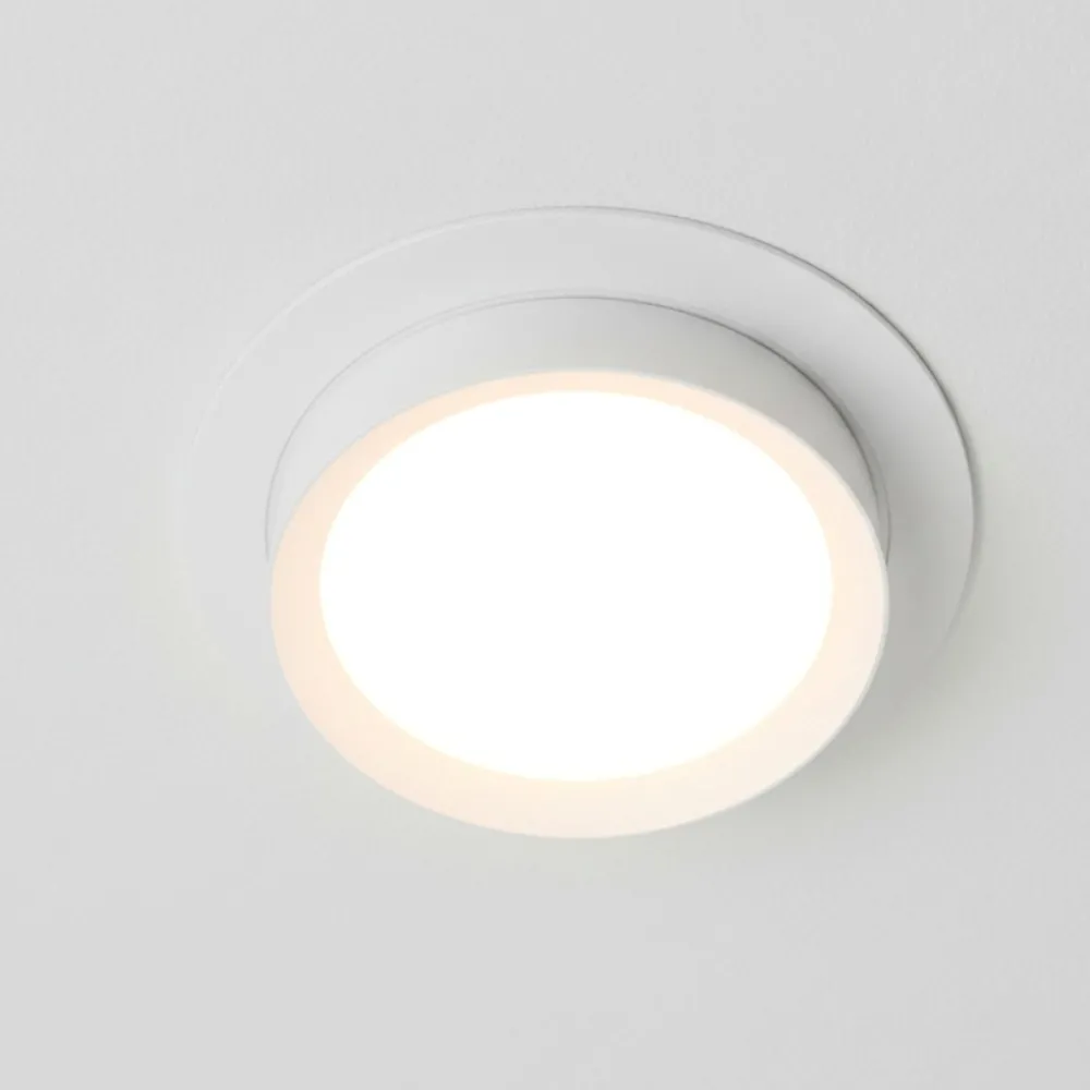 Faretti Da Incasso-Maytoni Faretto da incasso a soffitto hoop bianco rotondo gx53