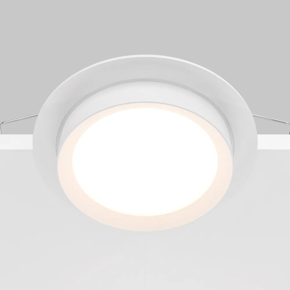 Faretti Da Incasso-Maytoni Faretto da incasso a soffitto hoop bianco rotondo gx53