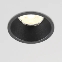 Faretti Da Incasso-Selezionato da Mazzolaluce Faretto da incasso a soffitto rotondo in metallo nero fp