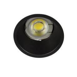 Faretti Da Incasso-Selezionato da Mazzolaluce Faretto da incasso a soffitto rotondo in metallo nero fp