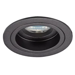 Faretti Da Incasso-Selezionato da Mazzolaluce Faretto da incasso a soffitto nero rotondo orientabile fp