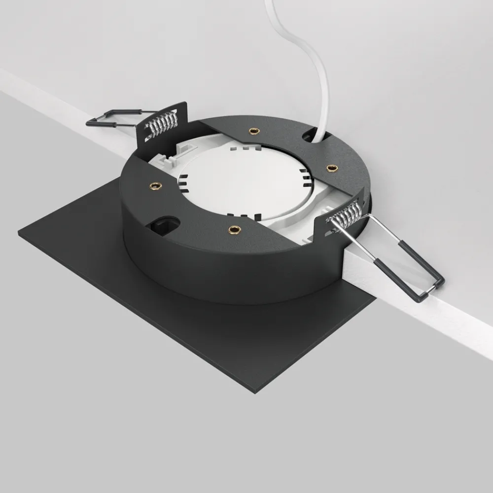 Faretti Da Incasso-Maytoni Faretto da incasso a soffitto nero oro gx53 hoop