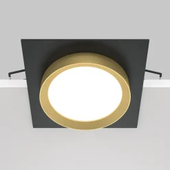 Faretti Da Incasso-Maytoni Faretto da incasso a soffitto nero oro gx53 hoop