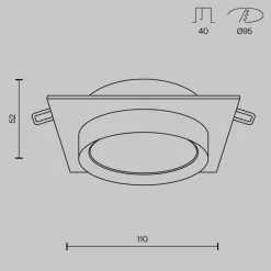 Faretti Da Incasso-Maytoni Faretto da incasso a soffitto nero oro gx53 hoop