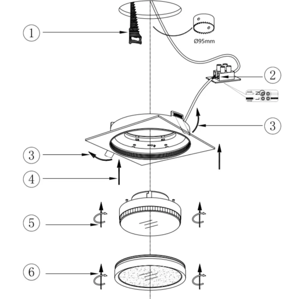 Faretti Da Incasso-Maytoni Faretto da incasso a soffitto nero oro gx53 hoop