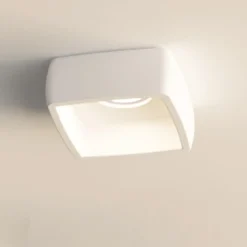 Faretti Da Incasso-Selezionato da Mazzolaluce Faretto da incasso a soffitto quadrato in gesso bianco