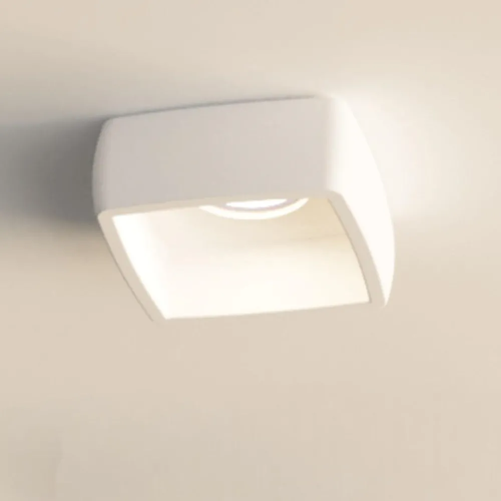 Faretti Da Incasso-Selezionato da Mazzolaluce Faretto da incasso a soffitto quadrato in gesso bianco