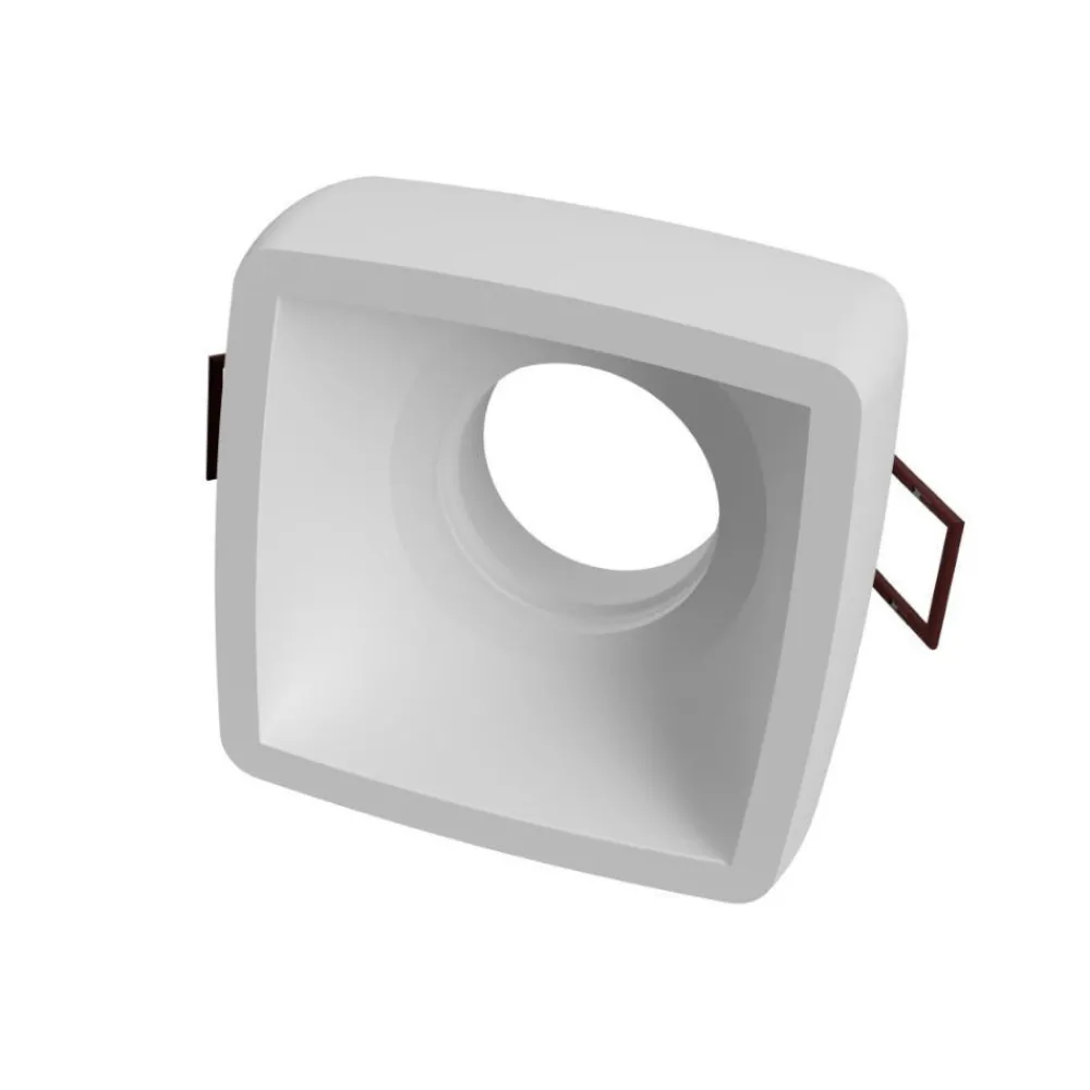 Faretti Da Incasso-Selezionato da Mazzolaluce Faretto da incasso a soffitto quadrato in gesso bianco
