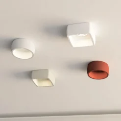 Faretti Da Incasso-Selezionato da Mazzolaluce Faretto da incasso a soffitto quadrato in gesso bianco