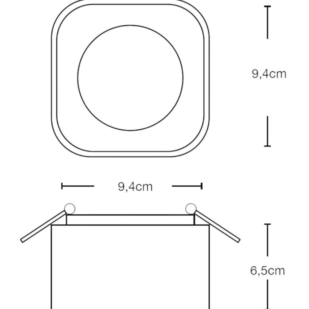Faretti Da Incasso-Selezionato da Mazzolaluce Faretto da incasso a soffitto quadrato in gesso bianco