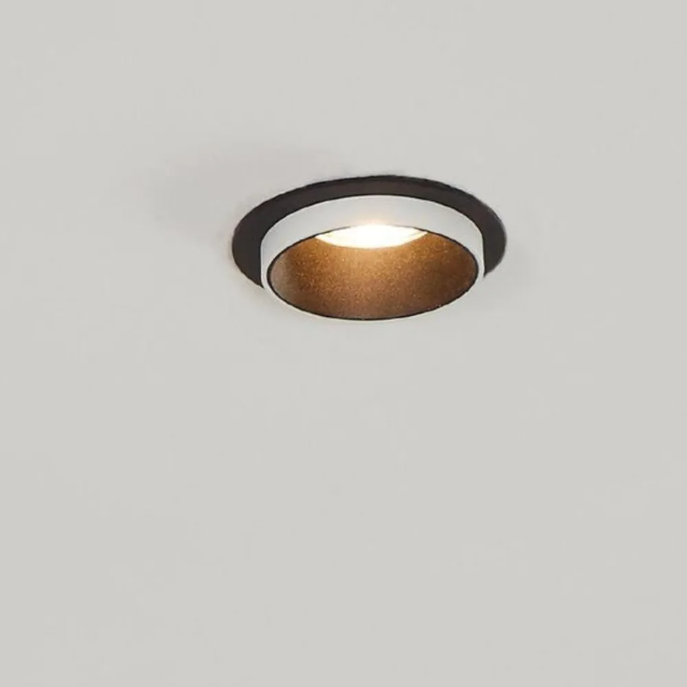 Faretti Da Incasso-Eglo Faretto da incasso a soffitto carosso metallo nero bianco rotondo