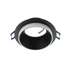 Faretti Da Incasso-Eglo Faretto da incasso a soffitto carosso metallo nero bianco rotondo