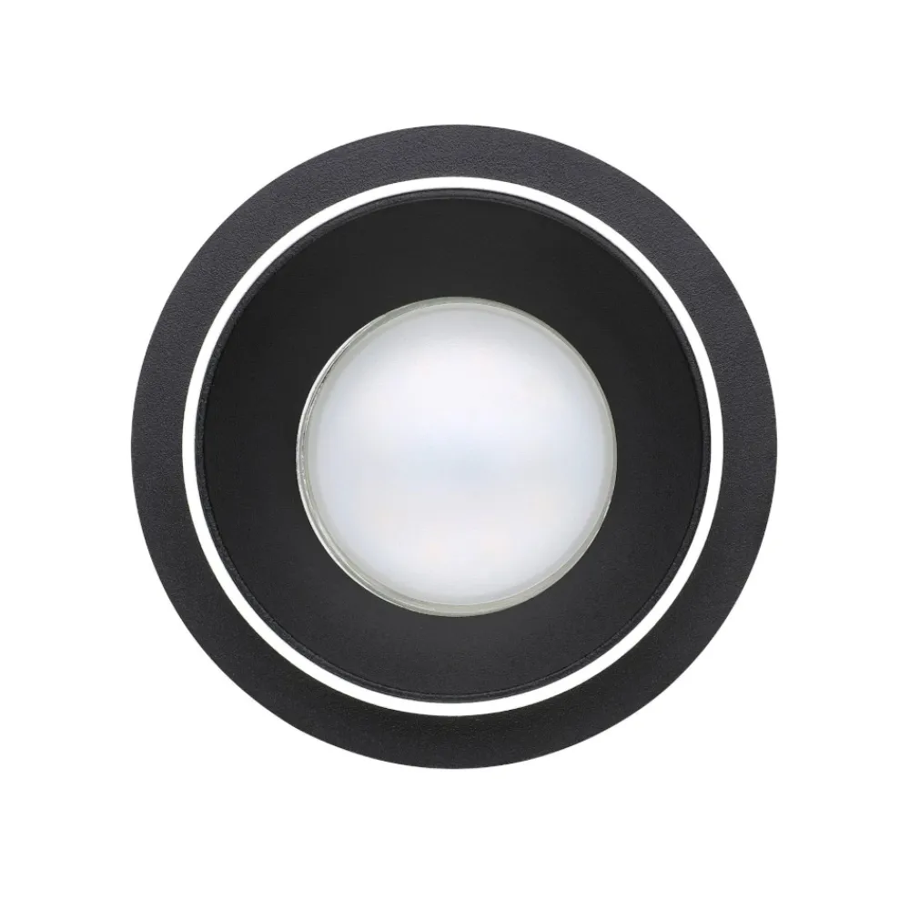 Faretti Da Incasso-Eglo Faretto da incasso a soffitto carosso metallo nero bianco rotondo