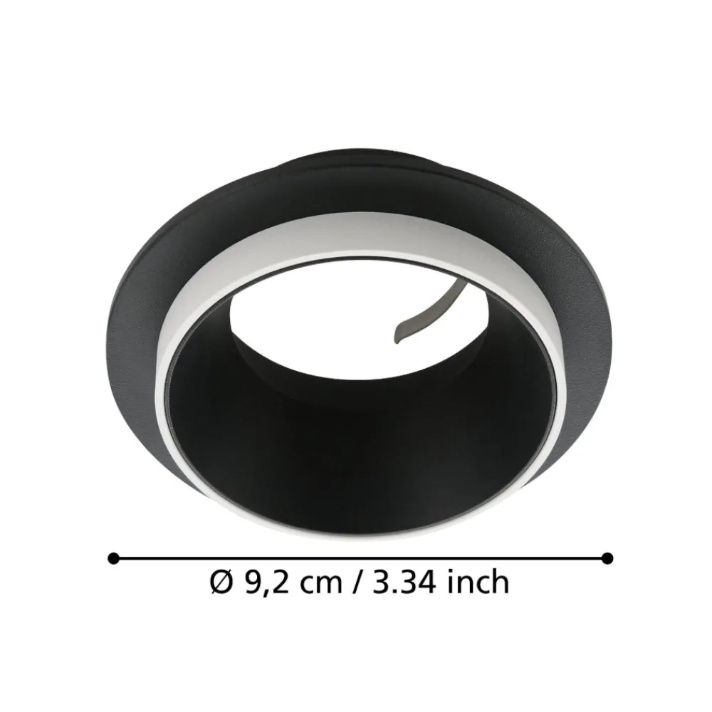 Faretti Da Incasso-Eglo Faretto da incasso a soffitto carosso metallo nero bianco rotondo