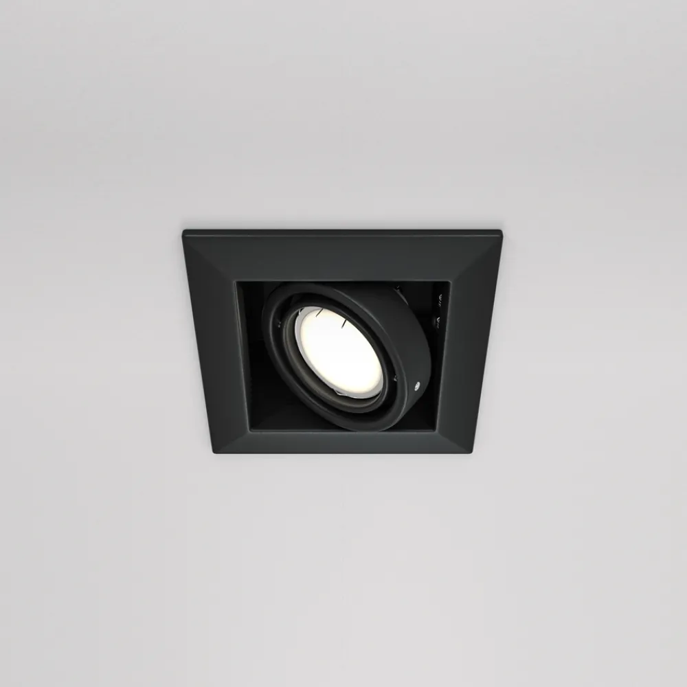 Faretti Da Incasso-Maytoni Faretto da incasso a soffitto nero quadrato orientabile m