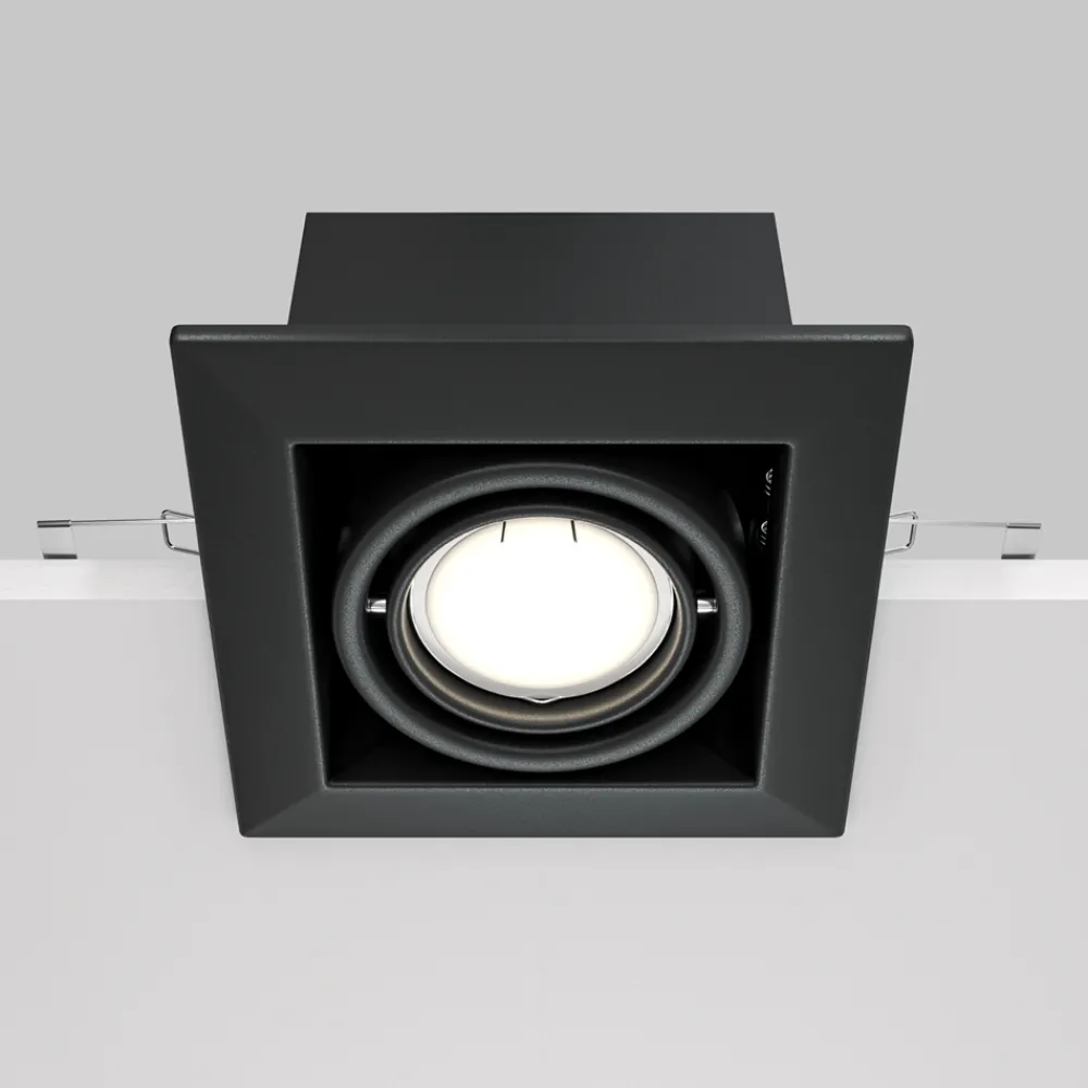 Faretti Da Incasso-Maytoni Faretto da incasso a soffitto nero quadrato orientabile m
