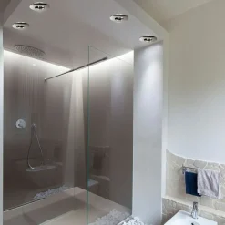 Faretti Da Incasso-Selezionato da Mazzolaluce Faretto da incasso a soffitto rotondo cromo per bagno doccia