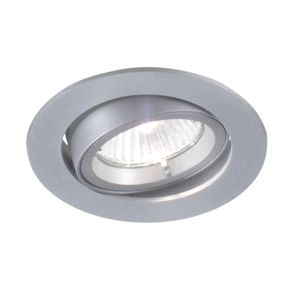Faretti Da Incasso-Selezionato da Mazzolaluce Faretto da incasso a soffitto rotondo grigio orientabile