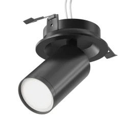 Faretti Da Incasso-Maytoni Faretto da incasso a soffitto cilindro nero orientabile focus