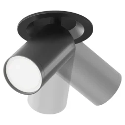 Faretti Da Incasso-Maytoni Faretto da incasso a soffitto cilindro nero orientabile focus