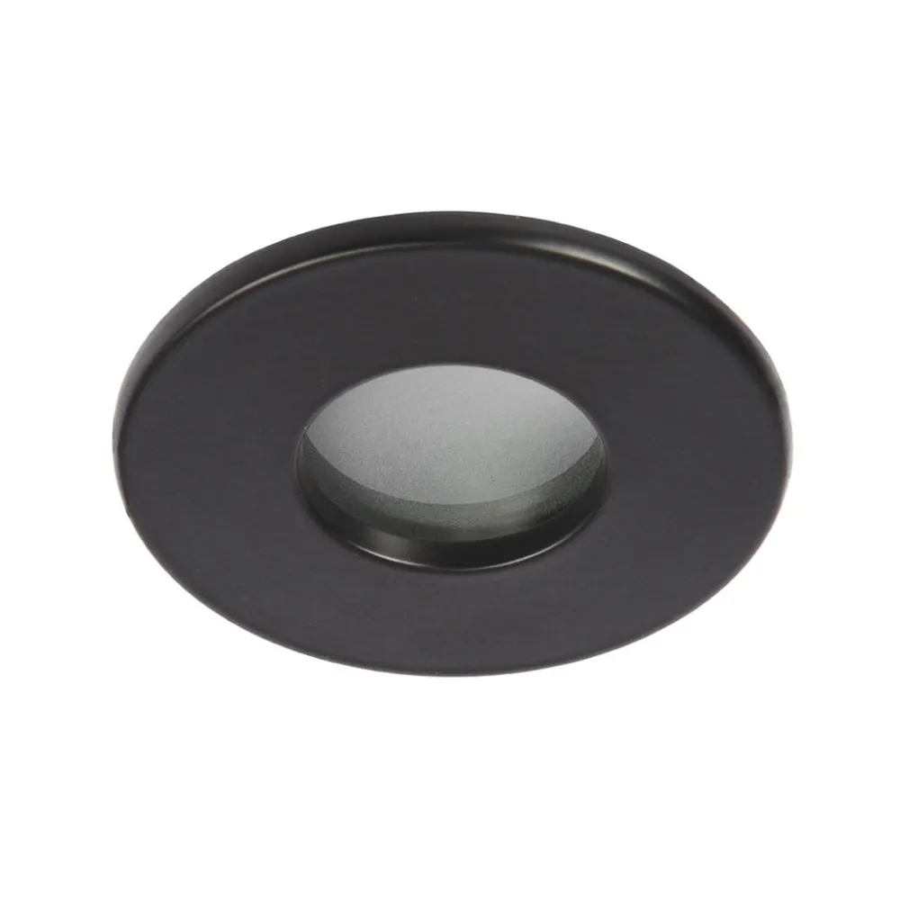 Faretti Da Incasso-Selezionato da Mazzolaluce Faretto da incasso a soffitto rotondo nero per doccia bagno fp