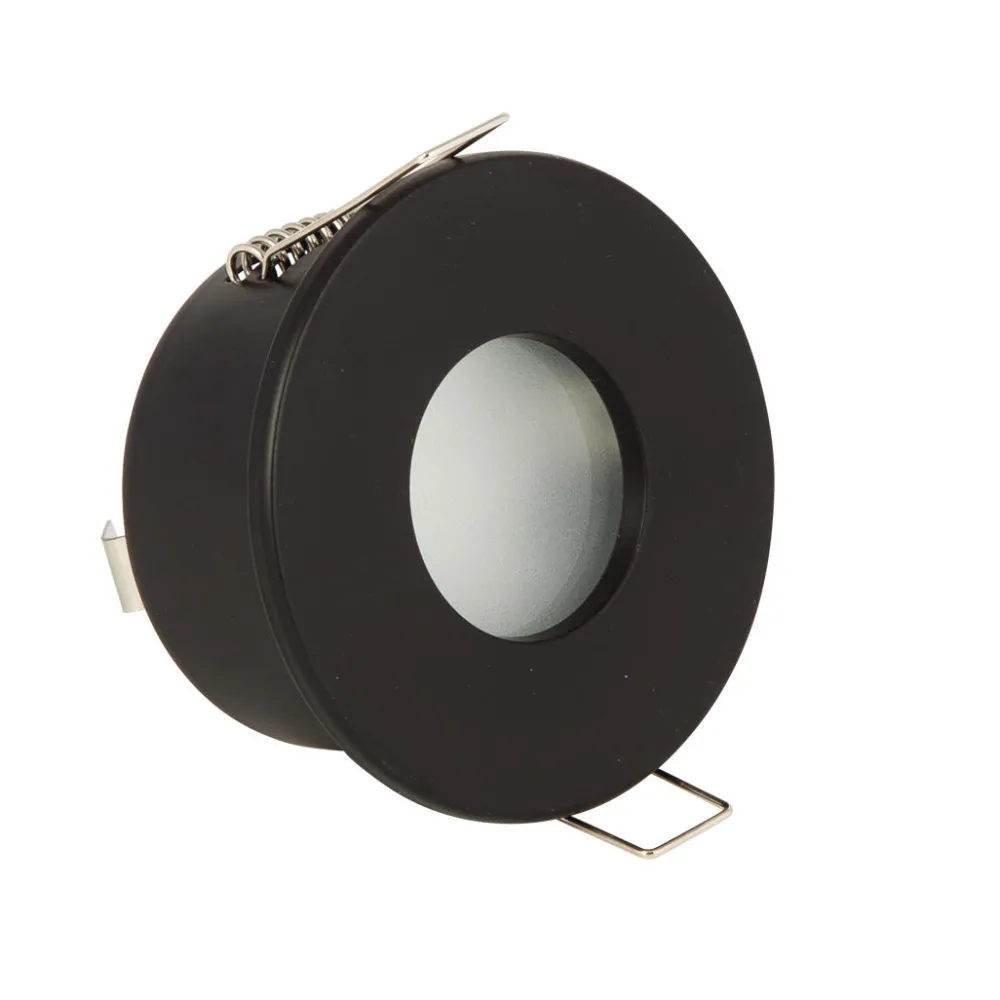 Faretti Da Incasso-Selezionato da Mazzolaluce Faretto da incasso a soffitto rotondo nero per doccia bagno fp