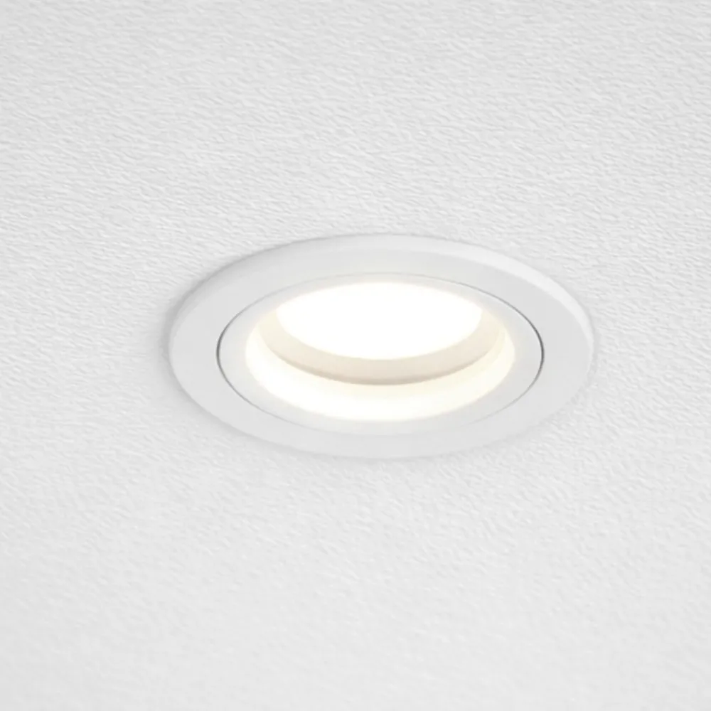 Faretti Da Incasso-Selezionato da Mazzolaluce Faretto da incasso a soffitto in metallo bianco rotondo