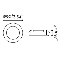 Faretti Da Incasso-Selezionato da Mazzolaluce Faretto da incasso bagno doccia cob 6w 3000k ip44