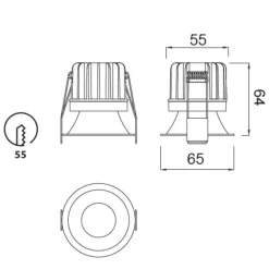 Faretti Da Incasso-Selezionato da Mazzolaluce Faretto da incasso bianco led 8w 720lm cct ip65