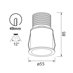 Faretti Da Incasso-Selezionato da Mazzolaluce Faretto da incasso bianco per bagno led 5w 410lm 3000k ip54