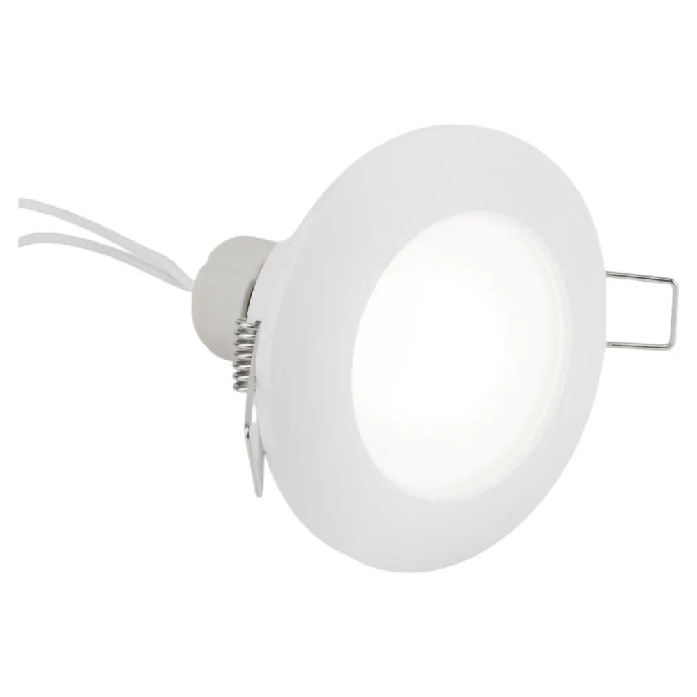 Faretti Da Incasso-Selezionato da Mazzolaluce Faretto da incasso bianco rotondo per controsoffitto bagno doccia
