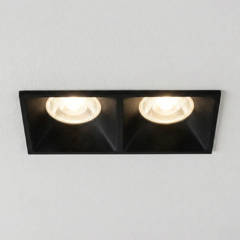 Faretti Da Incasso-Selezionato da Mazzolaluce Faretto da incasso cestello di metallo nero 2 luci fp