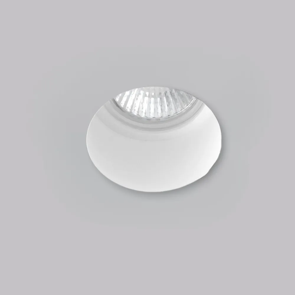 Faretti Da Incasso-Selezionato da Mazzolaluce Faretto da incasso di gesso rotondo a soffitto gu10