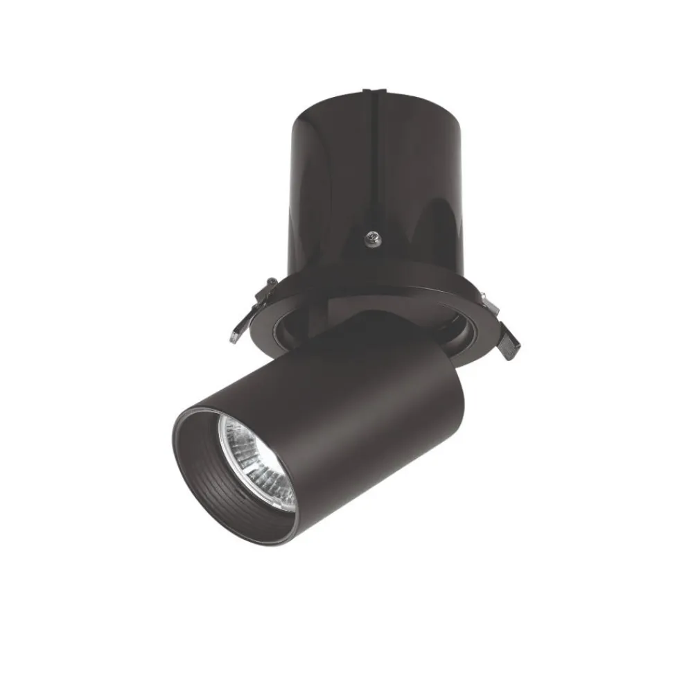 Faretti Da Incasso-Selezionato da Mazzolaluce Faretto da incasso estraibile led 15w 3000k nero per cartongesso