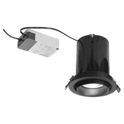 Faretti Da Incasso-Selezionato da Mazzolaluce Faretto da incasso estraibile led 15w 3000k nero per cartongesso