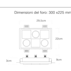 Faretti Da Incasso-Selezionato da Mazzolaluce Faretto da incasso in gesso moderno quadrati per controsoffitto