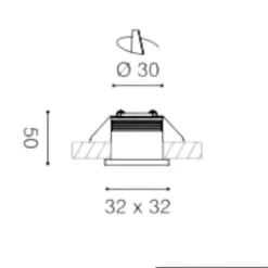 Faretti Da Incasso-Gea Luce Faretto da incasso led a soffitto 3w 4000k bianco quadrato