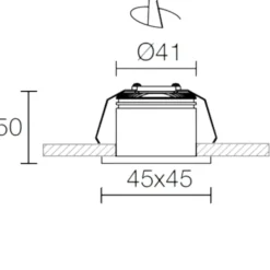 Faretti Da Incasso-Gea Luce Faretto da incasso led gaia 4w 4000k bianco quadrato