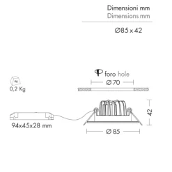 Faretti Da Incasso-Selezionato da Mazzolaluce Faretto da incasso led rotondo orientabile bianco 9w 3000k dimmerabile