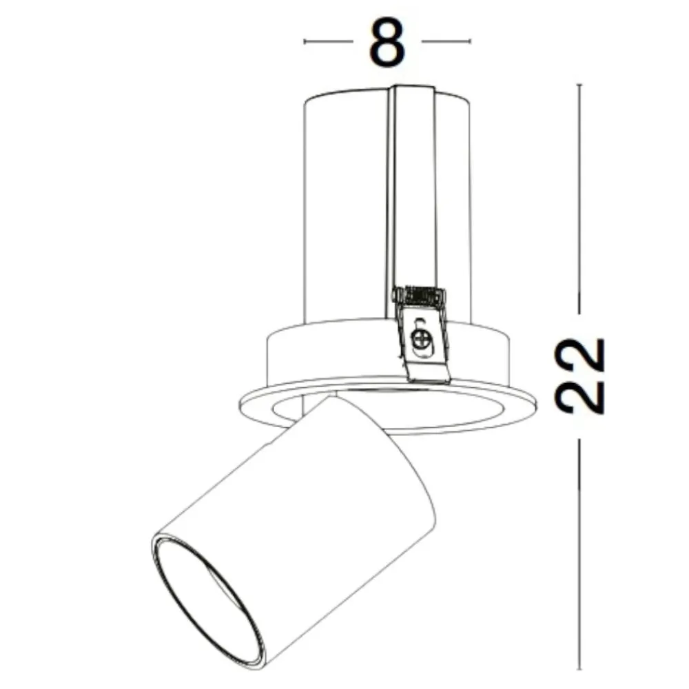 Faretti Da Incasso-Selezionato da Mazzolaluce Faretto da incasso led 20w 3000k cilindro bianco orientabile