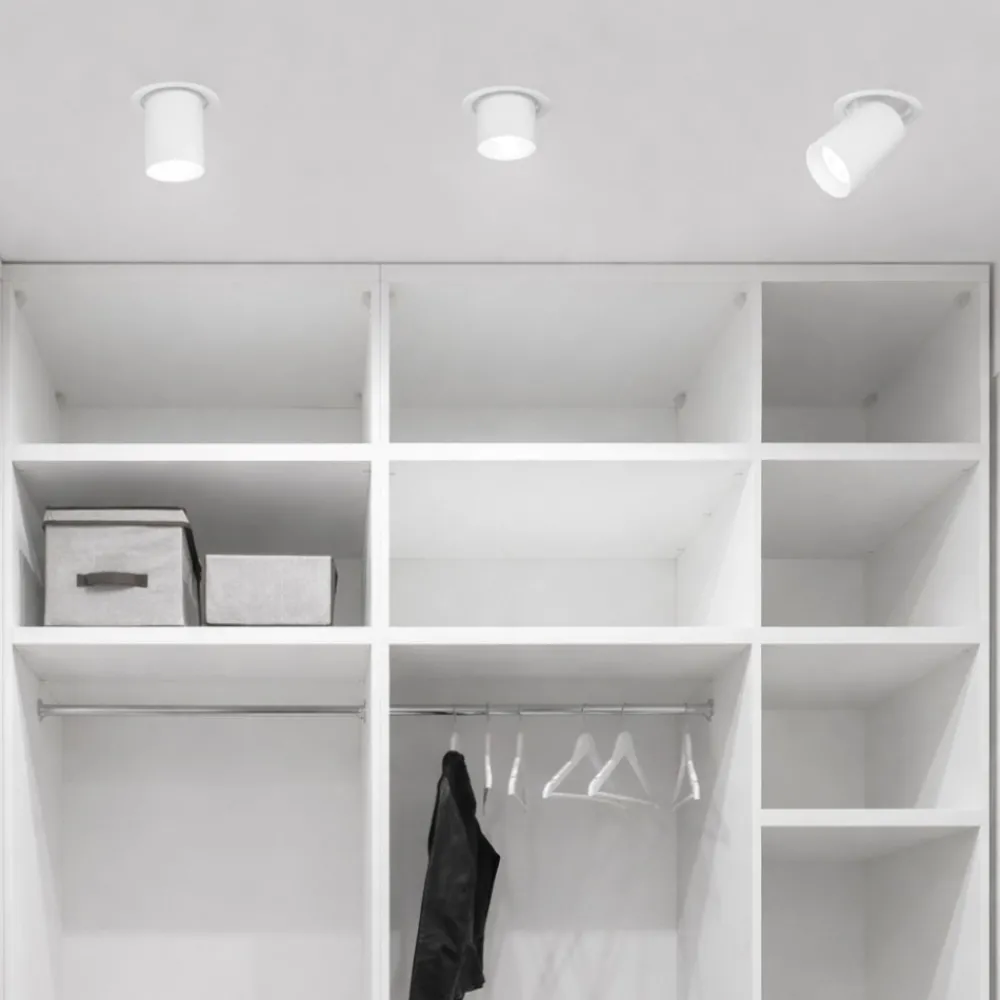 Faretti Da Incasso-Selezionato da Mazzolaluce Faretto da incasso led 15w 3000k cilindro bianco orientabile