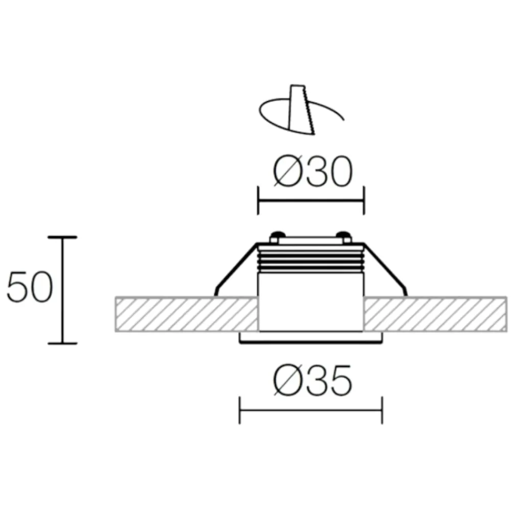 Faretti Da Incasso-Gea Luce Faretto da incasso led 3w 3000k glam rotondo bianco
