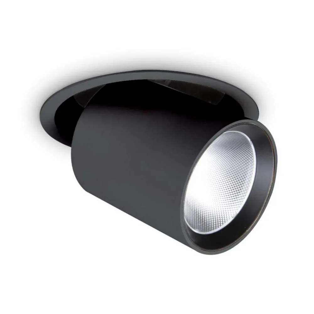 Faretti Da Incasso-Ideal Lux Faretto da incasso led 30w 3000k nova fi nero orientabile