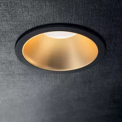 Faretti Da Incasso-Ideal Lux Faretto da incasso led 11w 3000k oro nero game trim round