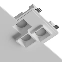 Faretti Da Incasso-Selezionato da Mazzolaluce Faretto da incasso 3 luci gx53 led quadrati in gesso da soffitto
