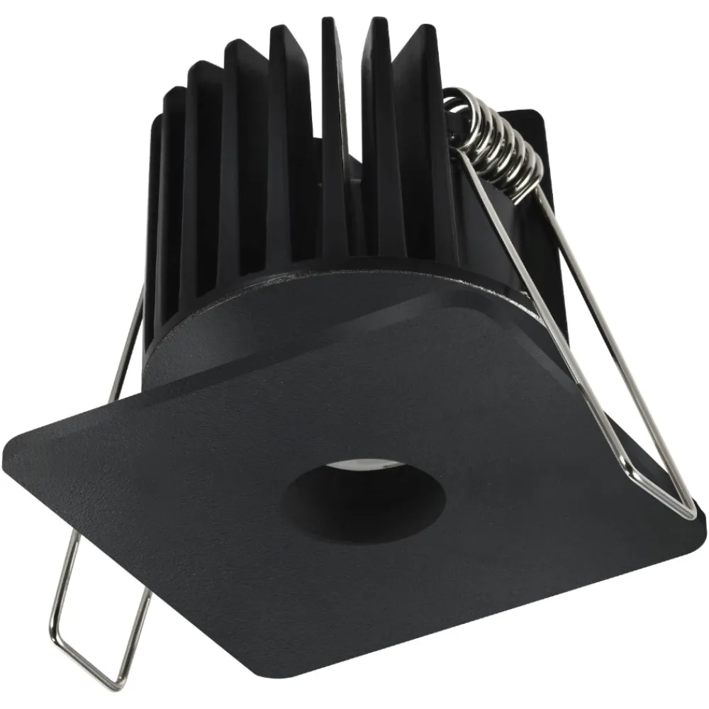 Faretti Da Incasso-Selezionato da Mazzolaluce Faretto da incasso nero led quadrato per cartongesso 8w 3000k