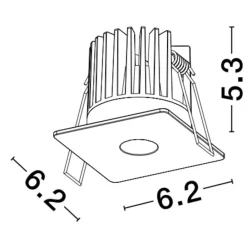 Faretti Da Incasso-Selezionato da Mazzolaluce Faretto da incasso nero led quadrato per cartongesso 8w 3000k