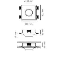 Faretti Da Incasso-Selezionato da Mazzolaluce Faretto da incasso per controsoffitto in gesso tondo led 13w 3000k